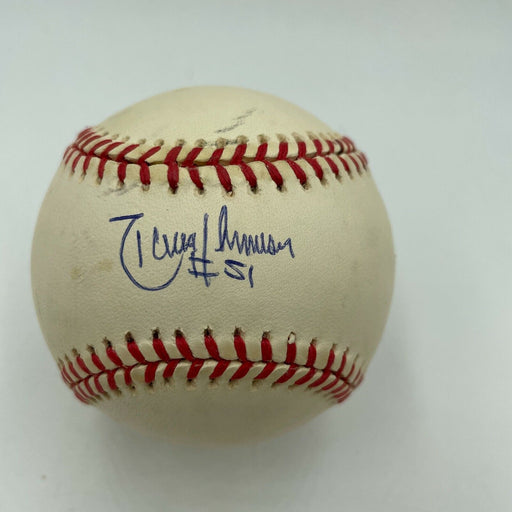 Randy Johnson Rookie Era Signed 1980's National League Baseball With JSA COA