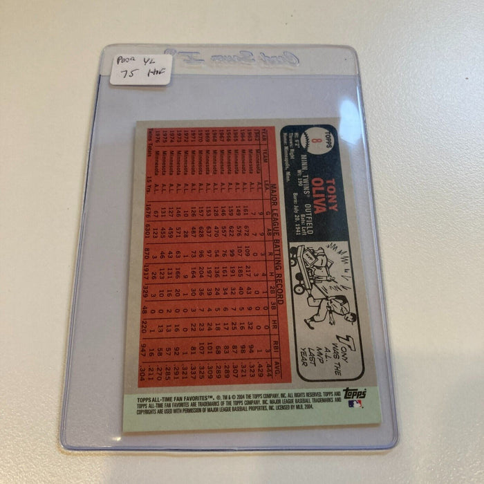 2004 Topps Fan Favorite Tony Oliva Signed Baseball Card Auto