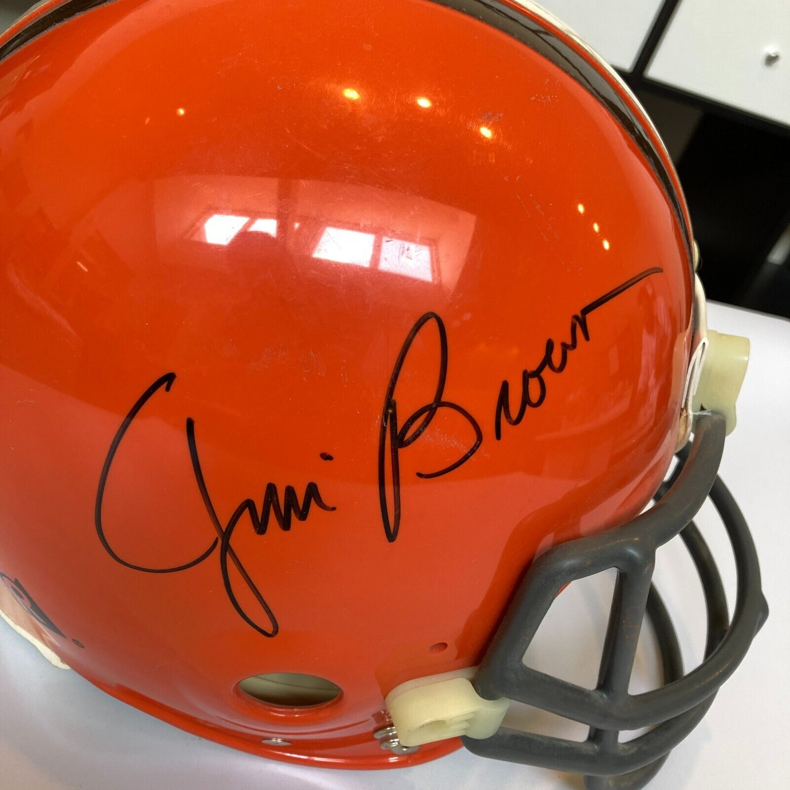 Jim Brown Autographed Cleveland Browns Full Size Helmet JSA