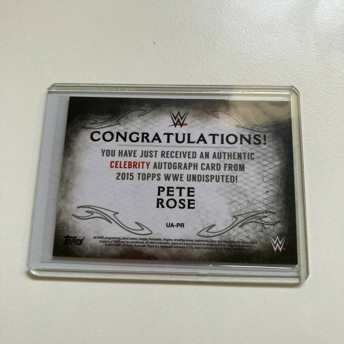 2015 Topps WWE Wrestling Pete Rose #5/10 Auto Signed Baseball Card