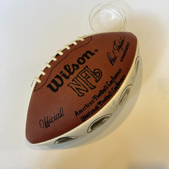 Tom Landry Buck Buchanan 1990 Hall Of Fame Induction Signed Football JSA COA