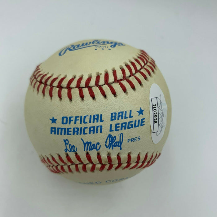 Bob Lemon Signed Vintage Official American League Macphail Baseball JSA COA