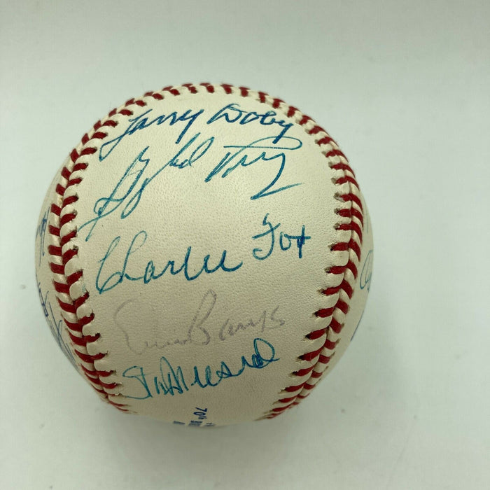 Willie Mays 70th Birthday Signed Baseball Hank Aaron Ernie Banks Stan Musial PSA