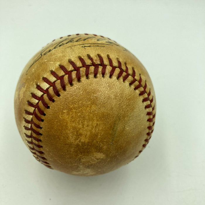 Satchel Paige Single Signed Vintage Official National League Baseball JSA COA