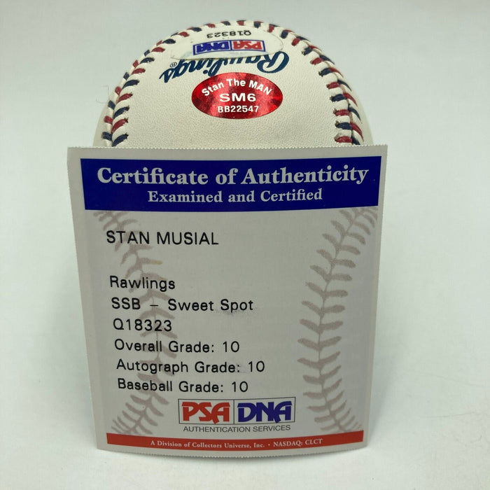 Stan Musial HOF 1969 Signed 2009 All Star Baseball PSA DNA Graded GEM MINT 10