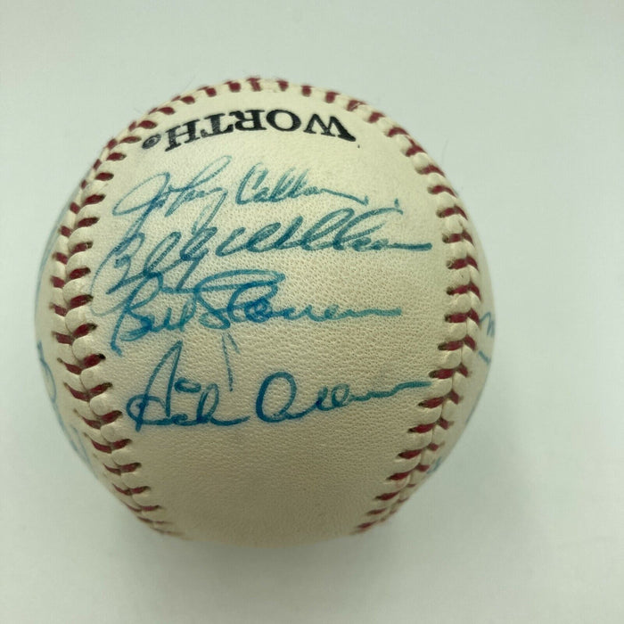 Hank Aaron Warren Spahn Hall Of Fame Old Timers Day Multi Signed Baseball