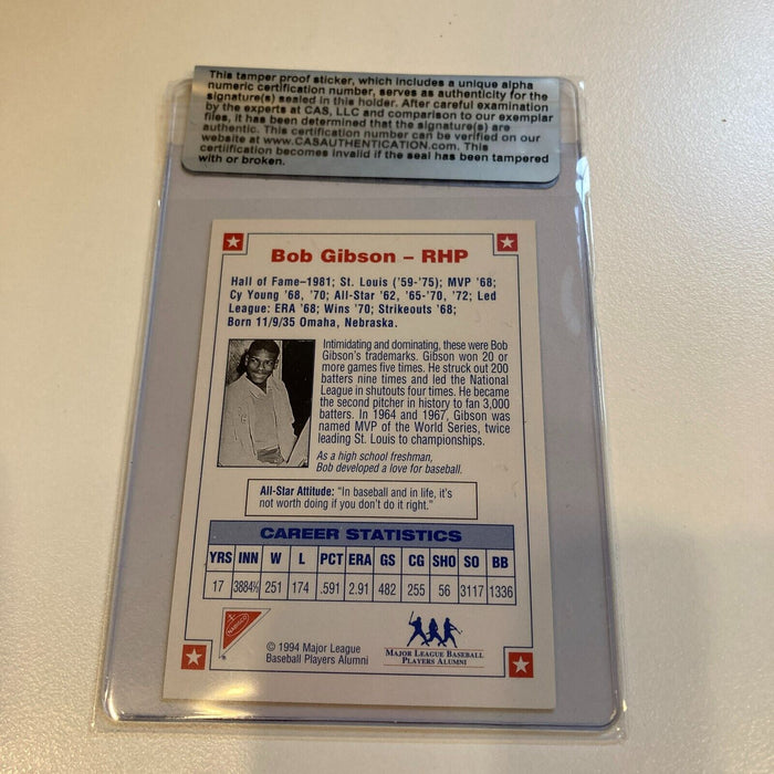 1994 Nabisco Bob Gibson Signed Baseball Card CAS Certified Auto