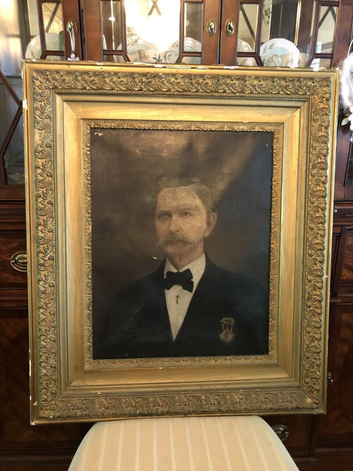 Beautiful Sam Thompson 1880's Original Oil Painting Art Baseball Hall Of Fame