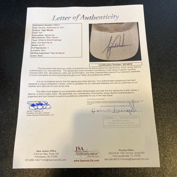 Tiger Woods Signed Autographed Hero World Challenge Golf Hat Cap With JSA COA