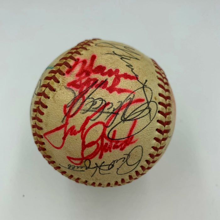 Ray Nitschke John Elway Ernie Banks Football & MLB Legends Signed Baseball JSA