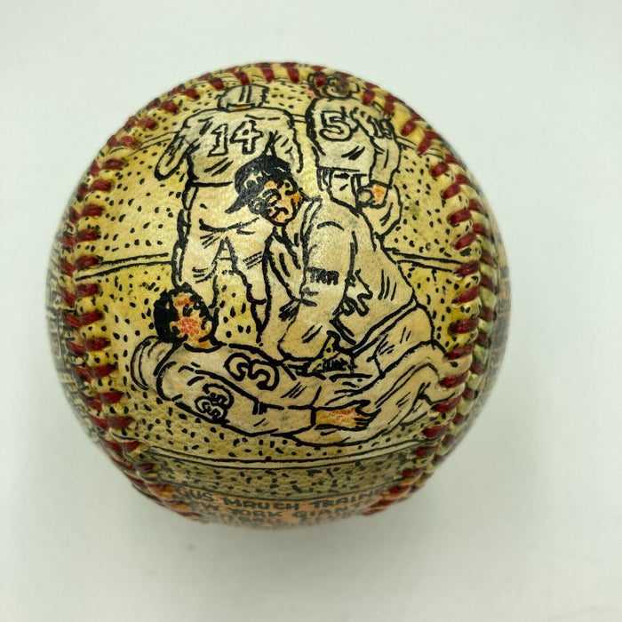Beautiful Hand Painted George Sosnak Folk Art Baseball NFL New York Giants