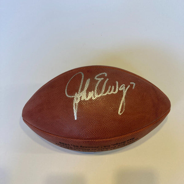 John Elway Signed Wilson NFL Super Bowl XXXII Game Football Beckett Hologram
