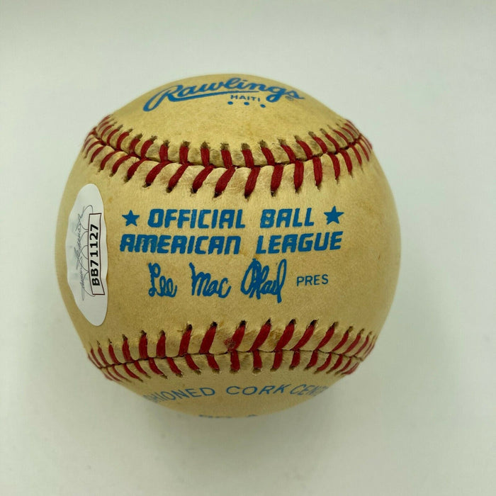 Edd Roush Single Signed Vintage American League Macphail Baseball With JSA COA