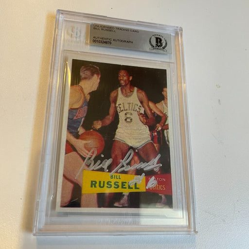 1957 Topps #77 Bill Russell Signed Autographed RP Rookie Card RC BGS Beckett