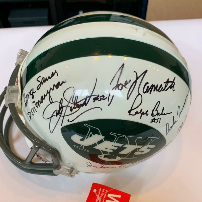 1969 New York Jets Super Bowl Champs Team Signed Full Size Helmet Steiner COA