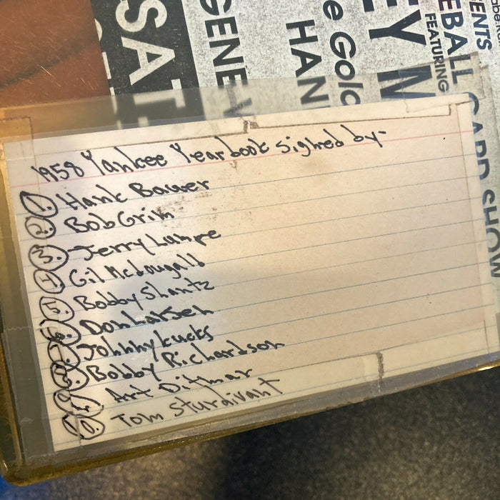 1958 New York Yankees Team Signed Yearbook With 10 Signatures