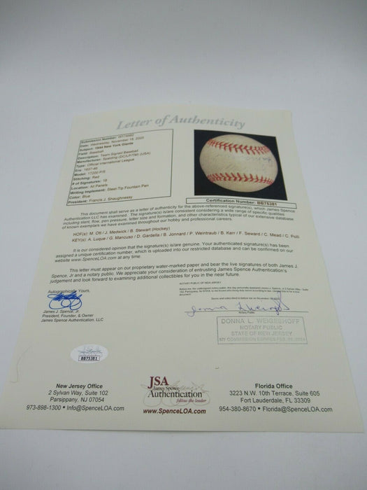 1944 New York Yankees Team Signed Autographed Baseball Mel Ott JSA COA