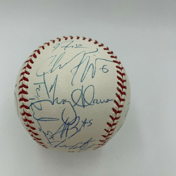 2002 Anaheim Angels World Series Champs Team Signed W.S. Baseball With JSA COA