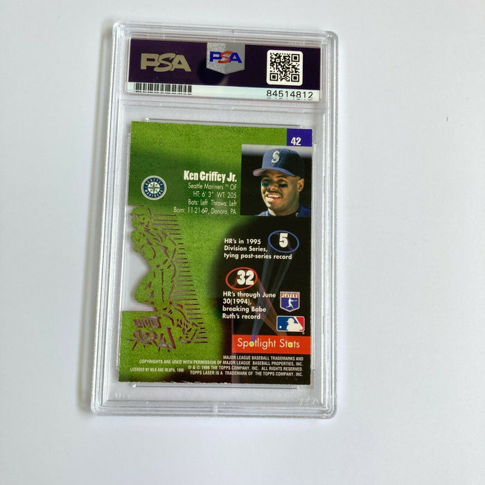 Ken Griffey Jr. Signed Autographed 1996 Topps Laser Baseball Card PSA DNA