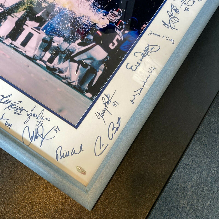 1986 New York Giants Super Bowl Champs Team Signed Framed 21x26 Photo Steiner