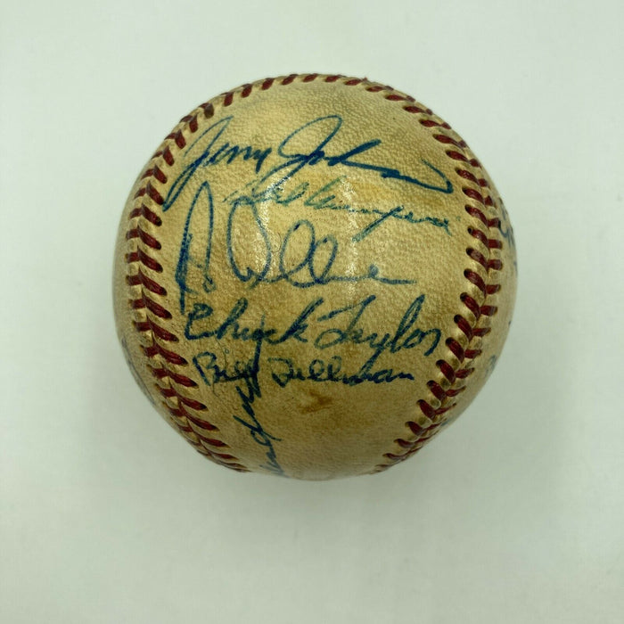 1970 St. Louis Cardinals Team Signed Baseball Lou Brock Steve Carlton JSA COA
