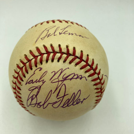 Bob Feller Early Wynn Bob Lemon Indians Pitchers Signed Baseball JSA COA