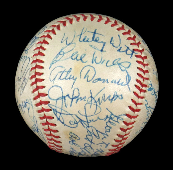 Beautiful 1920's-50's Yankees Legends HOF Signed AL Baseball 25 Sigs JSA COA