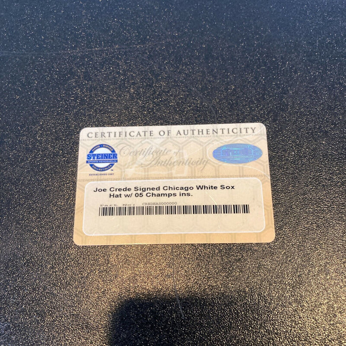 Joe Crede "2005 World Series Champs" Signed Chicago White Sox Hat Steiner COA