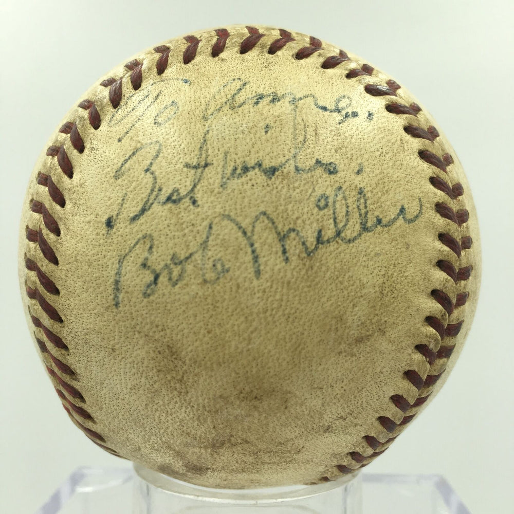 Rare 1960's Bob Miller Philadelphia Phillies Signed NL Game Used Baseball PSA