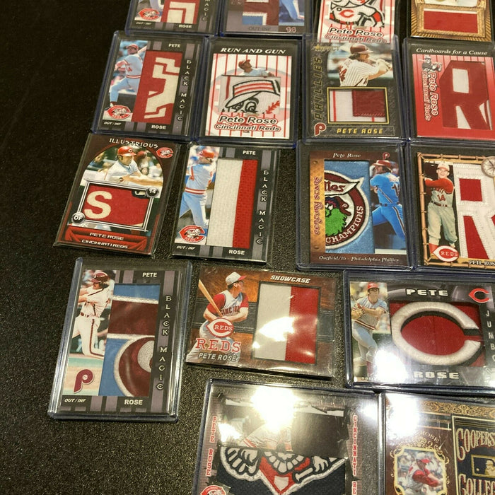 Huge Lot Of (43) Pete Rose Jersey & Patch Baseball Cards