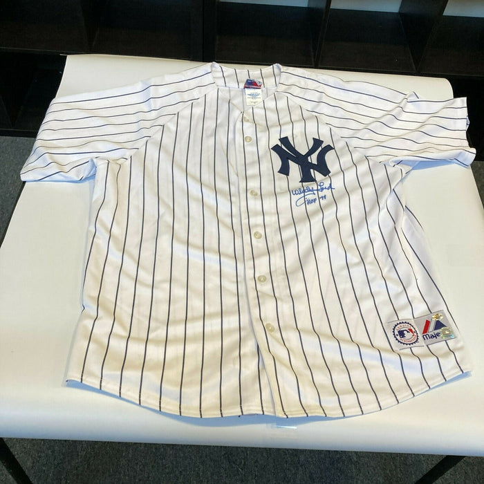 Whitey Ford HOF 1974 Signed Authentic Majestic New York Yankees Jersey JSA COA