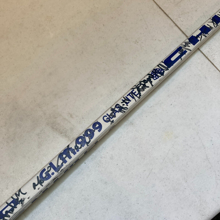 1987 Rendezvous Signed Hockey Stick Wayne Gretzky Mario Lemieux Mark Messier JSA