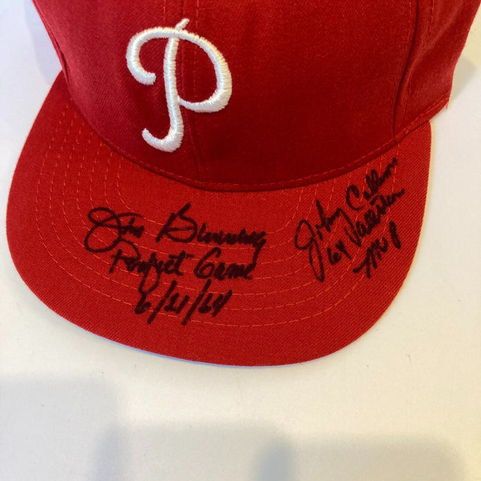 Jim Bunning & Johnny Callison Signed Philadelphia Phillies Baseball Hat JSA COA
