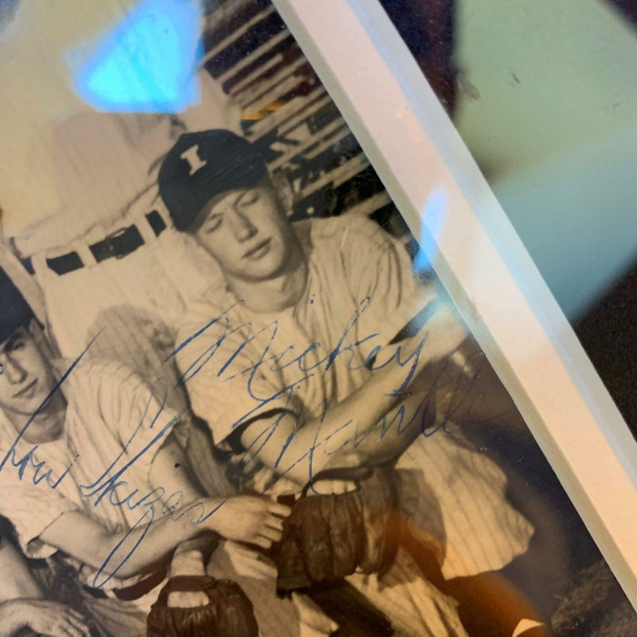 Incredible Mickey Mantle 1949 Independence Yankees Team Signed Photo PSA DNA