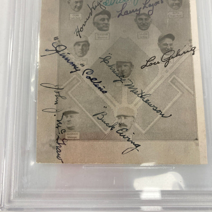 Babe Ruth Honus Wagner Ty Cobb Nap Lajoie Tris Speaker Signed Photo JSA BGS