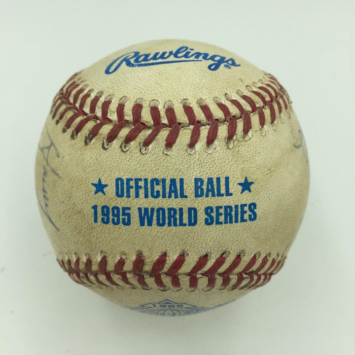 1995 World Series Game Used World Series Baseball Signed By Umpire Crew JSA COA