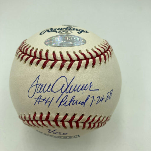 Tom Seaver #41 Retired 7-24-1988 Signed Hall Of Fame MLB Baseball JSA COA