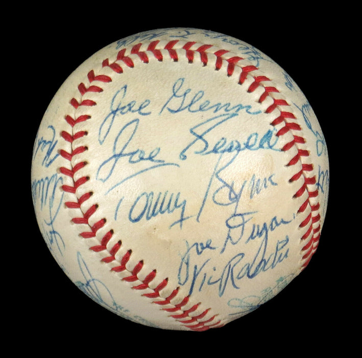 Beautiful 1920's-50's Yankees Legends HOF Signed AL Baseball 25 Sigs JSA COA