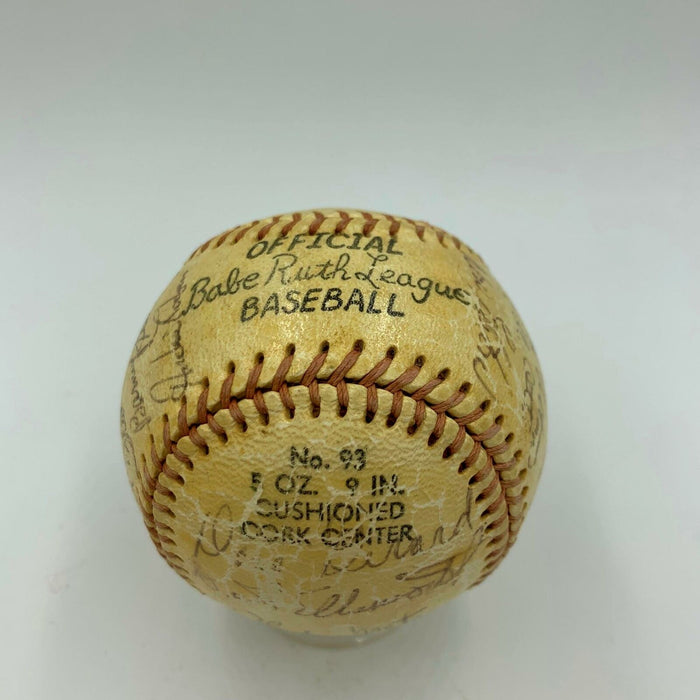 1964 Chicago Cubs VS. Mets Signed Baseball Ernie Banks Casey Stengel JSA COA