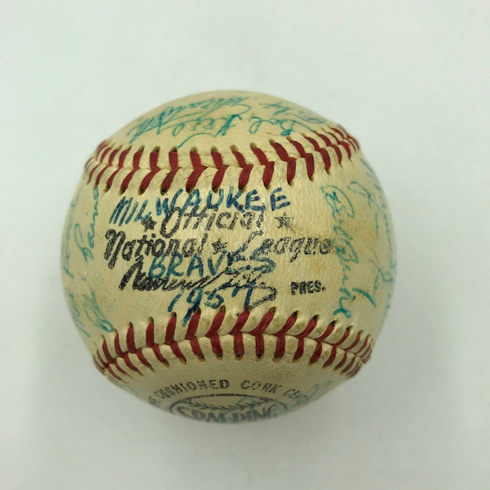 1957 Milwaukee Braves World Series Champs Team Signed Baseball With JSA COA