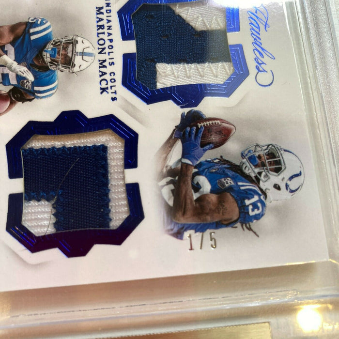 2018 Panini Flawless Andrew Luck T.Y. Hilton Triple Patches 1/5 BGS 9.5 Gem MINT