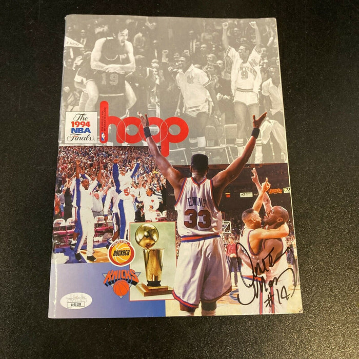 Anthony Mason New York Knicks Signed 1994 NBA Finals Program With JSA COA