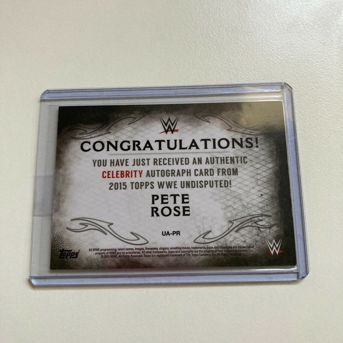 2015 Topps WWE Wrestling Pete Rose Auto Signed Baseball Card