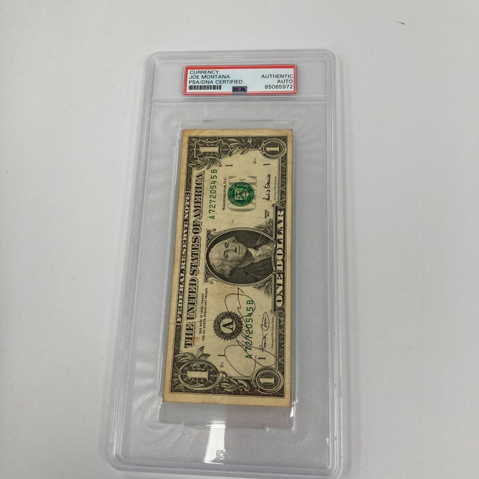 Joe Montana Signed $1 Dollar Bill PSA DNA Auto