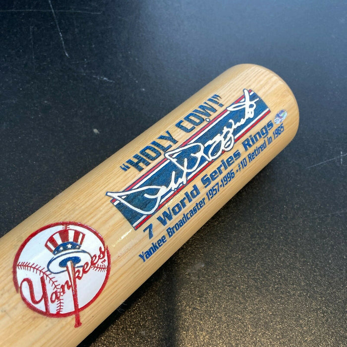 Phil Scooter Rizzuto Signed Heavily Inscribed STAT Yankees Baseball Bat JSA COA