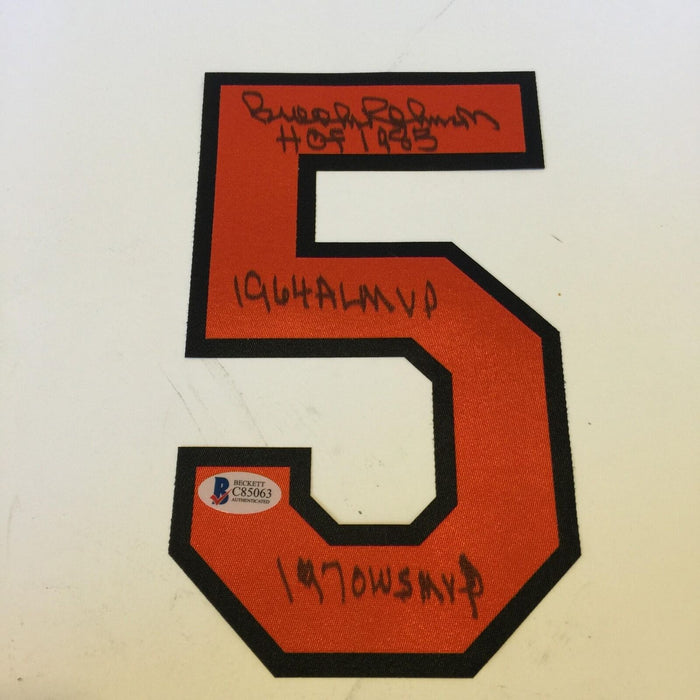 Brooks Robinson Signed Inscribed Baltimore Orioles Jersey Number #5 Beckett COA