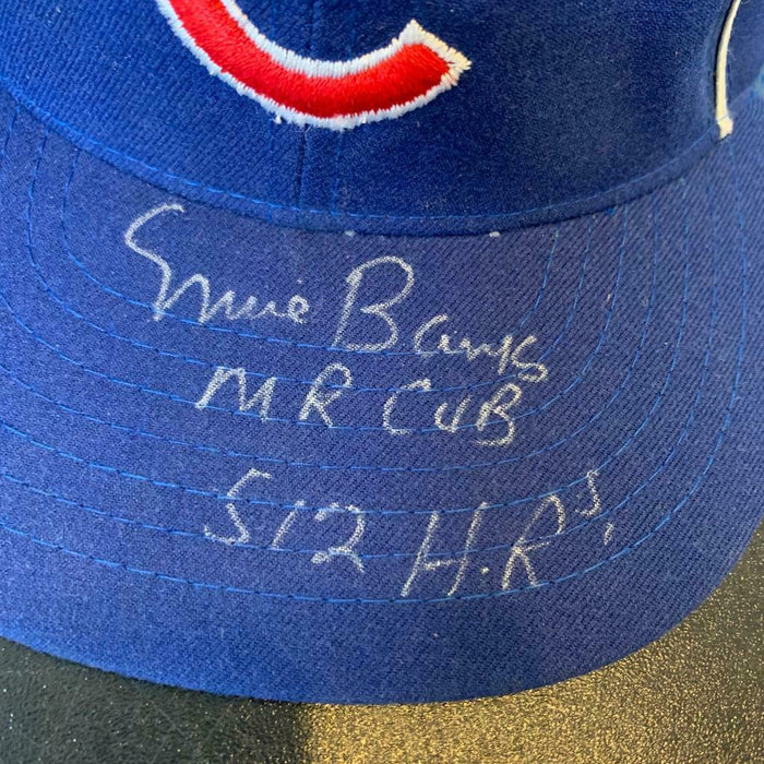 Ernie Banks Mr. Cub 512 Home Runs Signed Chicago Cubs Baseball Hat With JSA COA