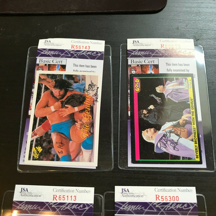 Lot Of (5) Lanny Poffo The Genius Signed Autographed Wrestling Cards JSA COA