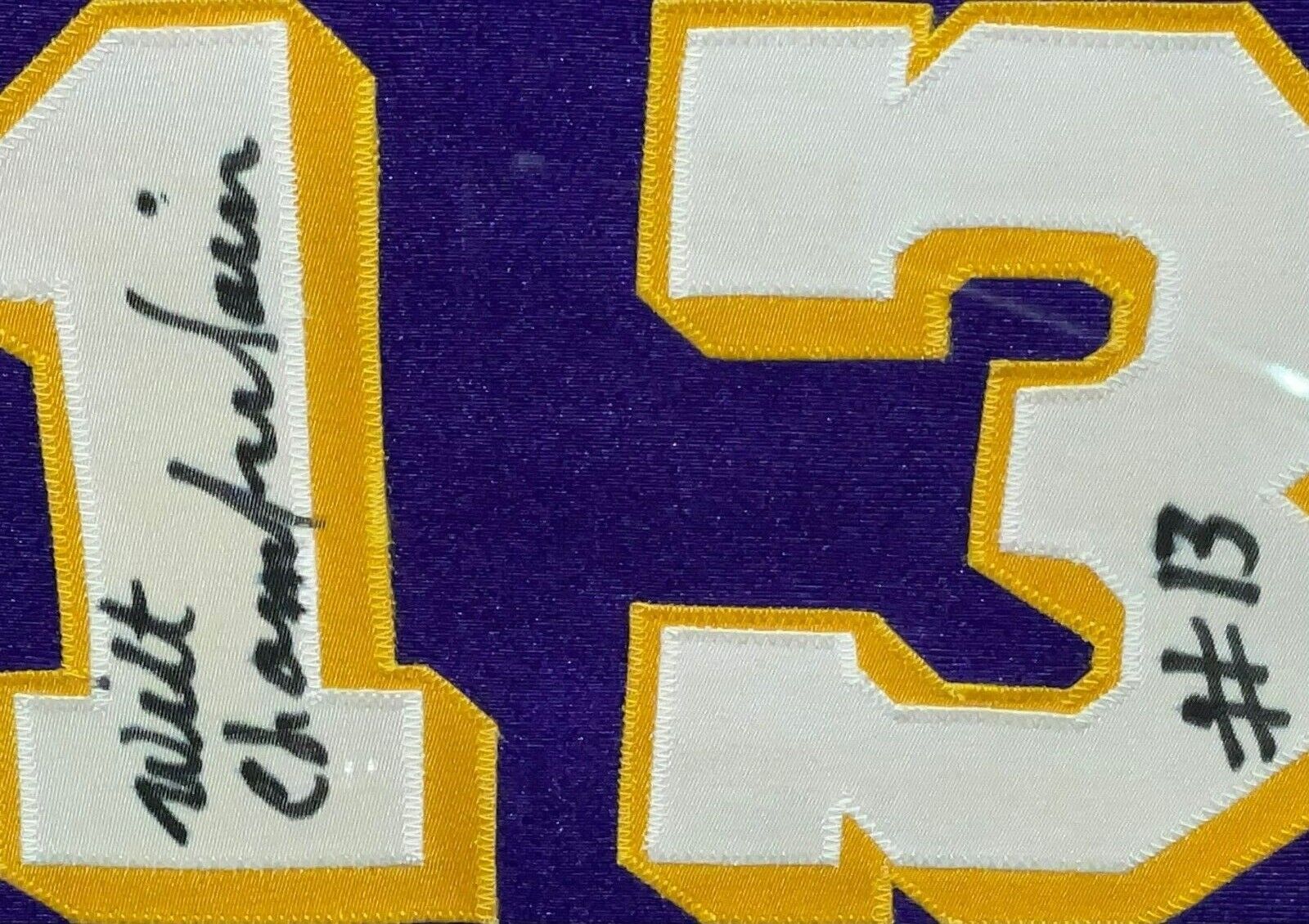 Wilt Chamberlain Signed Los Angeles Lakers Retired Numbers, Lot #43238