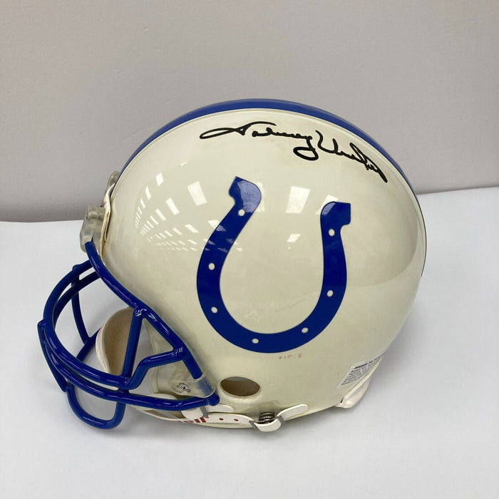 Beautiful Johnny Unitas Signed Full Size Authentic Baltimore Colts Helmet JSA